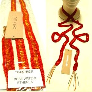 CHAN LUU Wrap Necklace RARE Skinny Scarf HOLIDAY Luxury Statement Christmas NYE